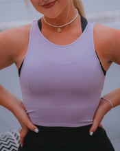 Load image into Gallery viewer, Highneck Crop Top- Lavender Frost
